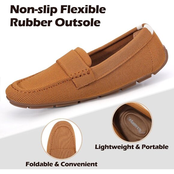 Zelaprox Women Brown Mesh Slip on Comfortable Foam Loafer Shoes Flat Shoes - Picture 3 of 8